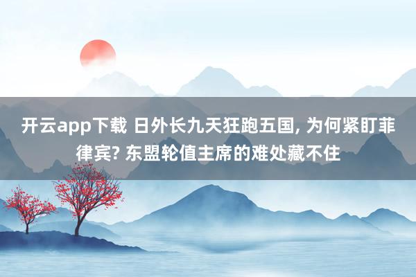 开云app下载 日外长九天狂跑五国, 为何紧盯菲律宾? 东盟轮值主席的难处藏不住