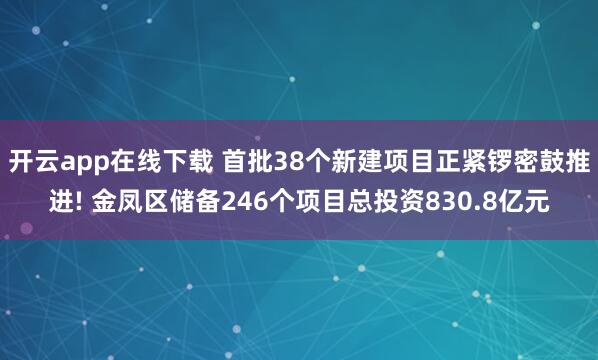开云app在线下载 首批38个新建项目正紧锣密鼓推进! 金凤区储备246个项目总投资830.8亿元