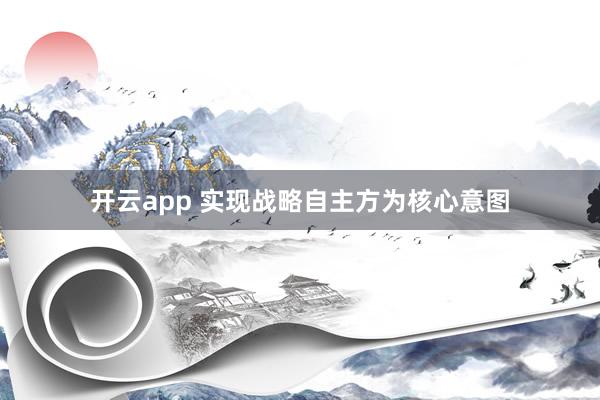 开云app 实现战略自主方为核心意图