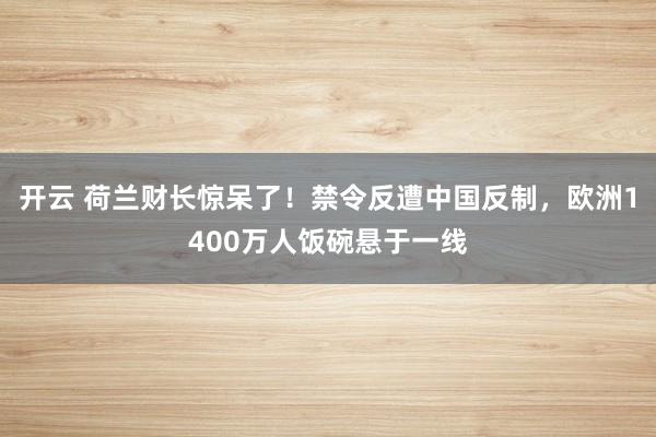 开云 荷兰财长惊呆了!禁令反遭中国反制,欧洲1400万人饭碗悬于一线