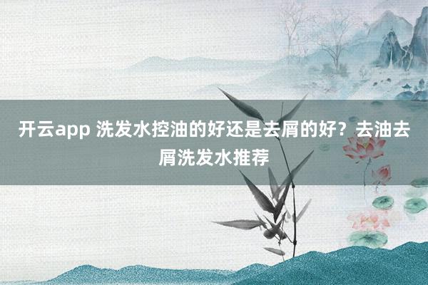 开云app 洗发水控油的好还是去屑的好?去油去屑洗发水推荐