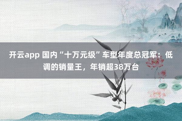 开云app 国内“十万元级”车型年度总冠军:低调的销量王,年销超38万台