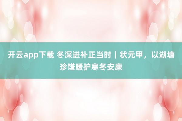 开云app下载 冬深进补正当时｜状元甲，以湖塘珍馐暖护寒冬安康