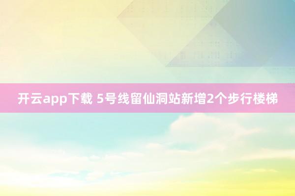 开云app下载 5号线留仙洞站新增2个步行楼梯