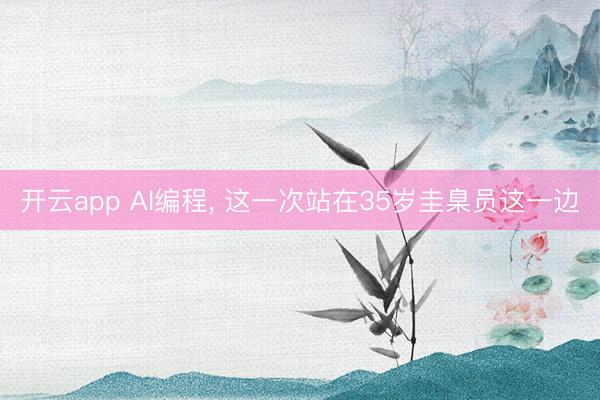 开云app AI编程, 这一次站在35岁圭臬员这一边