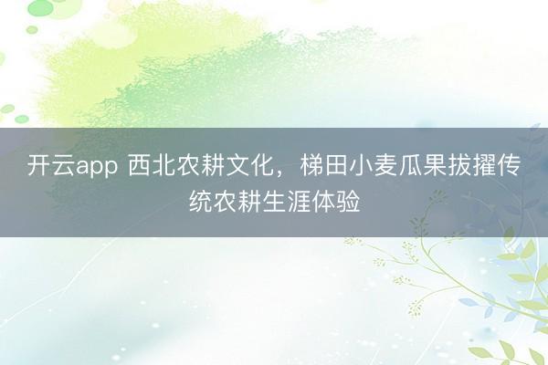 开云app 西北农耕文化，梯田小麦瓜果拔擢传统农耕生涯体验